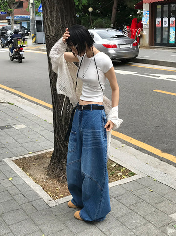 FRONT POCKET WIDE DENIM